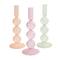 9" Multicolor Glass Textured Triple Bubble Taper Candle Holder Set, 3ct.